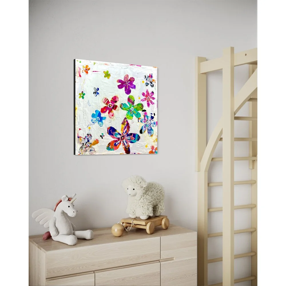 Flower Power Original Floral Mixed Media Collage Art — Kathleen